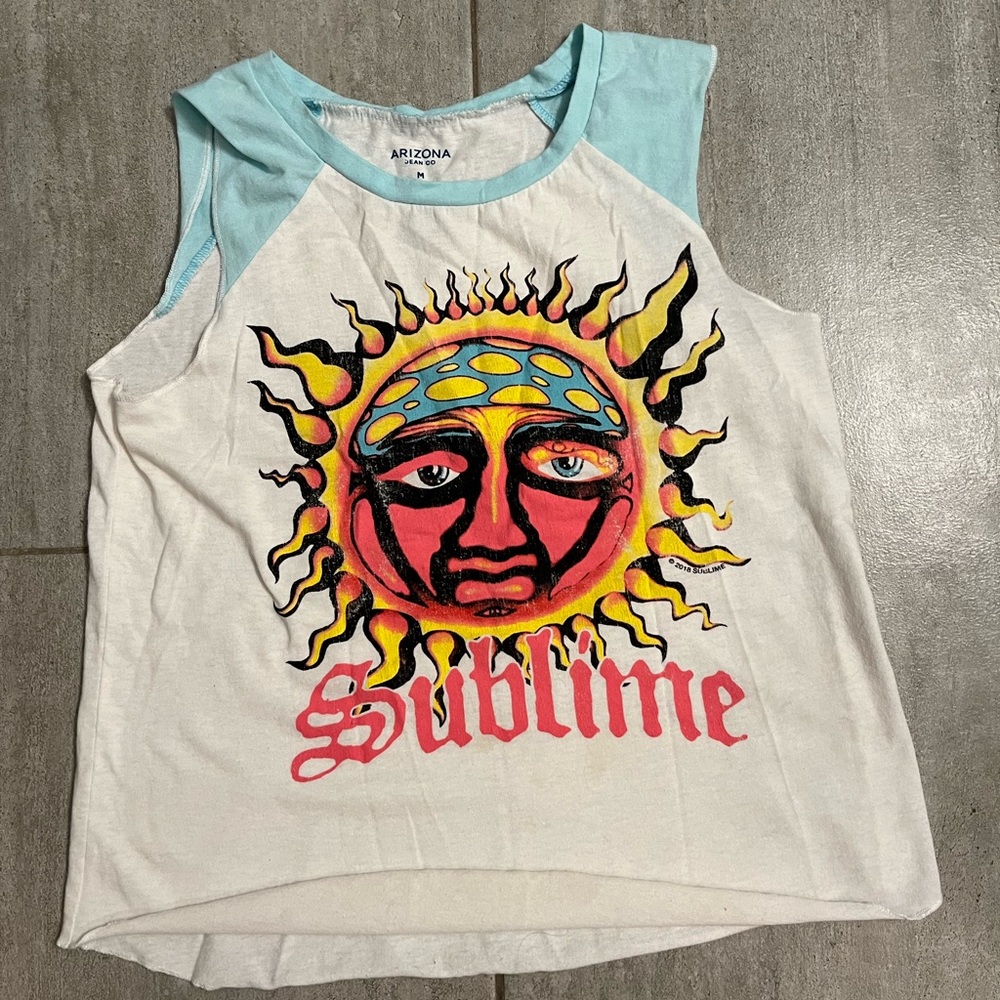 Blue and white Sublime tank size M